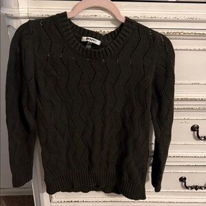 DKNY Women's Dark Green Crew Neck Sweater